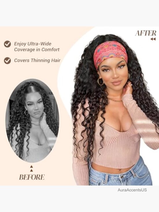 Wide Boho Turban Style Headwraps, Non-Slip Moisture-Wicking Workout Hair